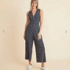 NEW Marine Layer Womens XS Holli Jumpsuit Navy Cherry Print Spring 2021